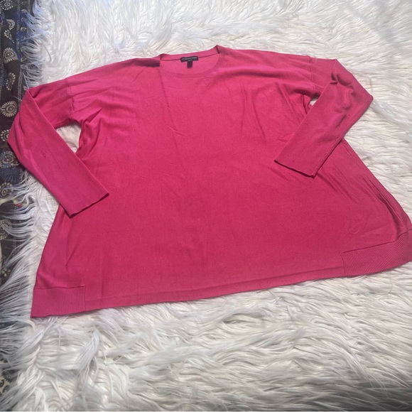 Eileen Fisher Vibrant Pink Knit Top - Picture 1 of 5